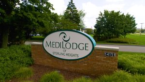 Medilodge of Sterling Heights Sign outside the building.
